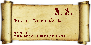 Metner Margaréta névjegykártya